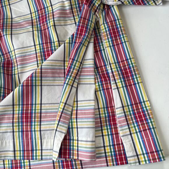 Talbots Plaid Bell Sleeve Womens Top Small Petite White Ruffles Academia Preppy - Picture 7 of 16